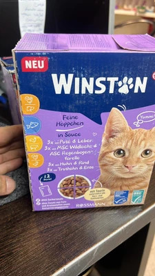 پوچ گربه وینستون 8 طعم مولتی پک Winston Beef & Chicken In Sauce وزن 100 گرم 12 عدد